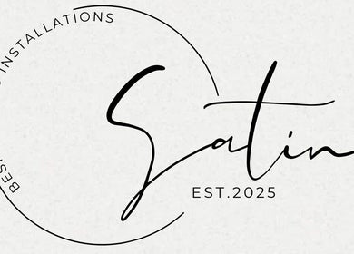 Satinhairldn logo for bespoke wig installations in London, England, GB.