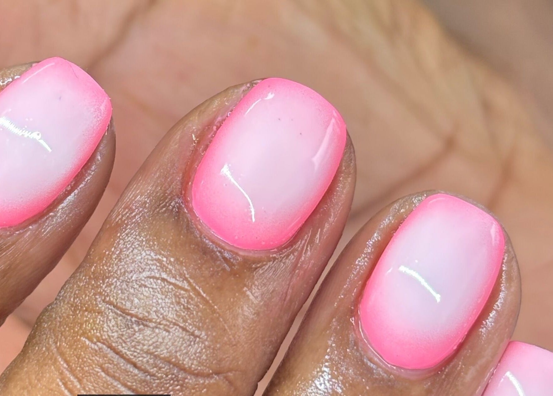 Vibrant pink ombre nails at Beauty Garden by Botshelo, Rustenburg, North West, ZA.