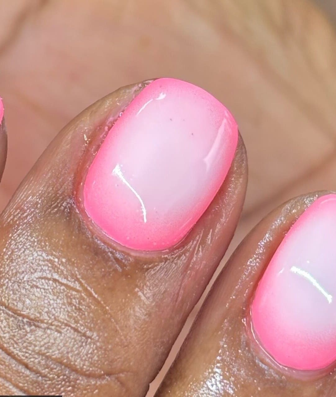 Vibrant pink ombre nails at Beauty Garden by Botshelo, Rustenburg, North West, ZA.