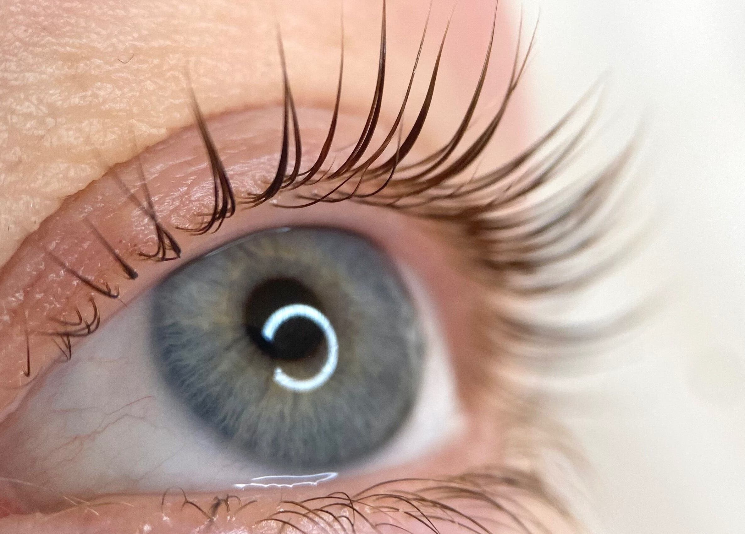 Close-up of beautifully styled eyelashes at LindaR Beauty, Rīga, LV, showcasing expert lash enhancement.