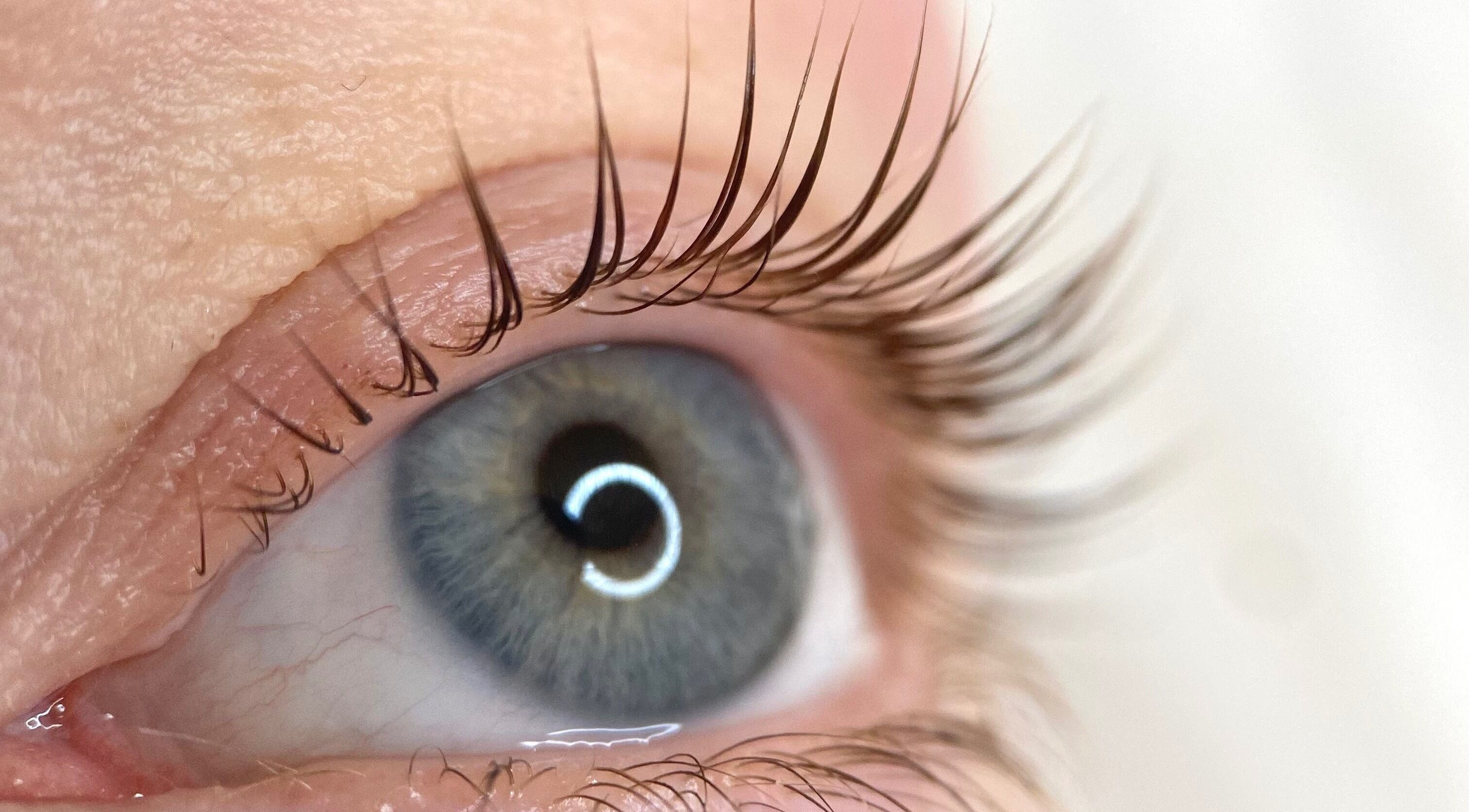 Close-up of beautifully styled eyelashes at LindaR Beauty, Rīga, LV, showcasing expert lash enhancement.