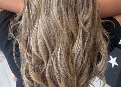 Luscious blonde waves styled at Levre beauty, London, England, GB.