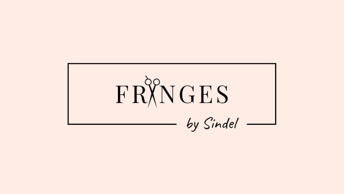 Fringes by Sindel logo featuring scissors in Ħal Tarxien, MT. Aesthetic design in soft tones.
