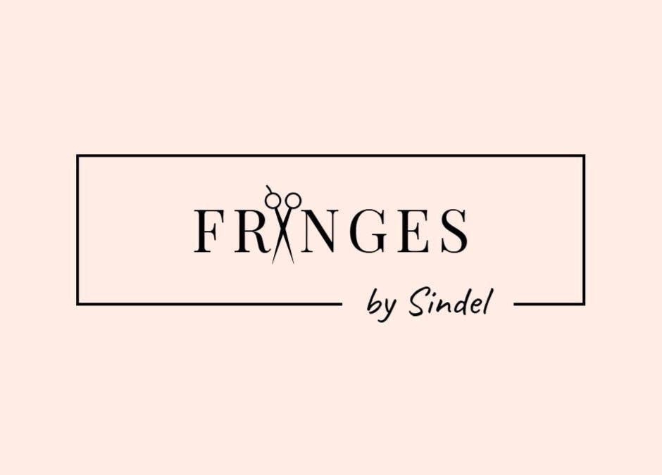 Fringes by Sindel logo featuring scissors in Ħal Tarxien, MT. Aesthetic design in soft tones.