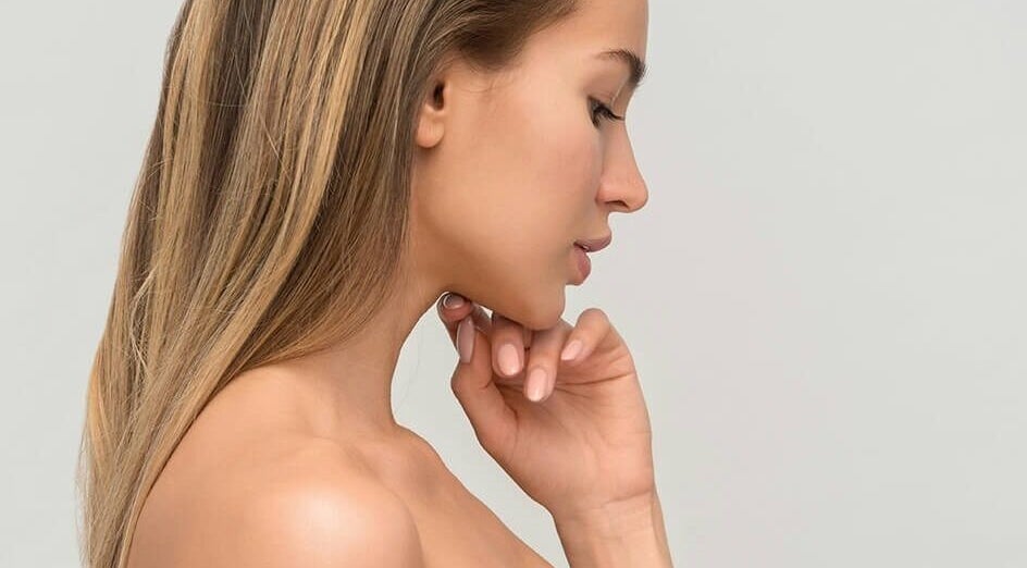 Close-up of serene woman at Gmirka Luxury Skin Care in Westport, Connecticut, US.