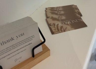 Elegant Cloud9Lines promotional cards on a table at Dunmow, England, GB venue.