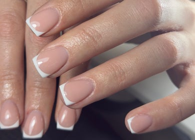 French manicure at Lustrée Nails, Northampton, England, GB. Perfectly crafted for a chic look.