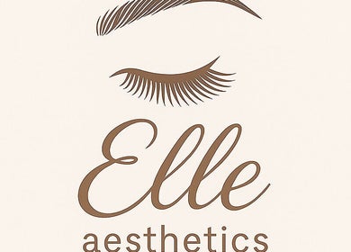 Elegant logo of Elle Aesthetics, Mooloolah Valley, Queensland, AU featuring eyebrow and eyelash design.