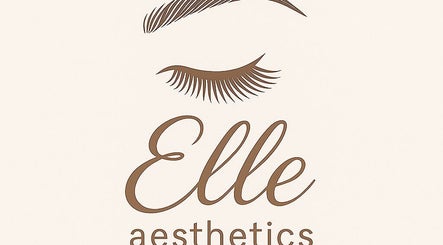 Elegant logo of Elle Aesthetics, Mooloolah Valley, Queensland, AU featuring eyebrow and eyelash design.