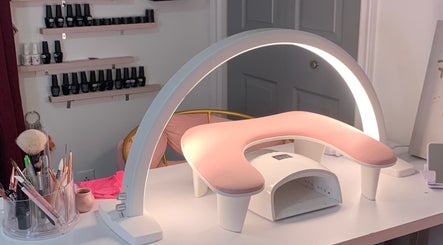 Nail station at Lash and Nail Allure, St. John's, Newfoundland And Labrador, CA, featuring a modern gel lamp.
