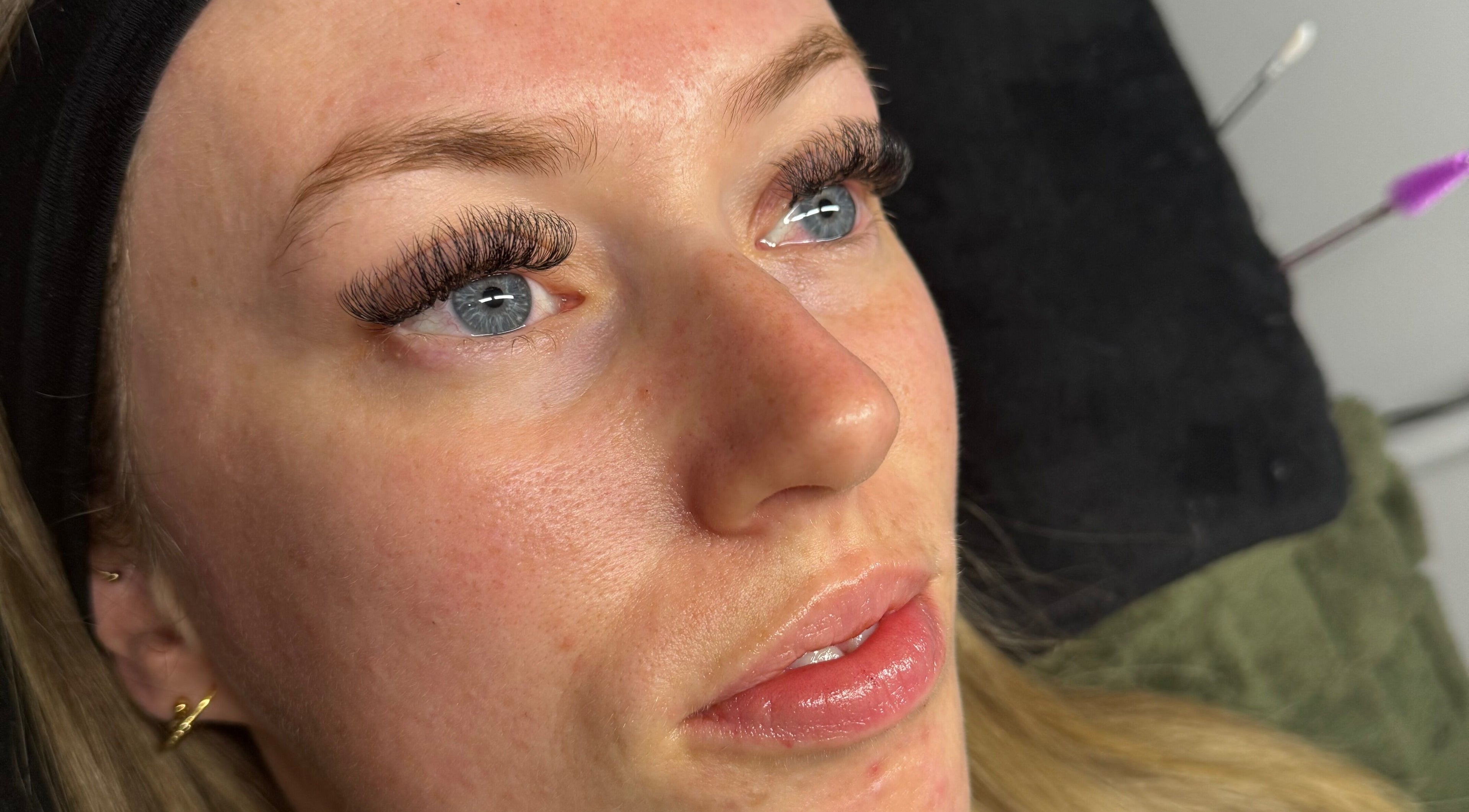 Close-up of enhanced eyelashes at Beauty By Danni, Yarrabilba, Queensland, AU.