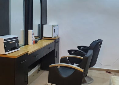 Modern salon chairs and equipment at Amethyst Aura Med Spa, Ikeja, Lagos, NG offering quality wellness services.