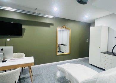 Modern treatment room in Summer Cosmetics Studio, Catherine Field, New South Wales, AU with elegant decor.
