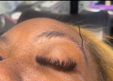 Close-up of expertly crafted eyelash extensions at Obsessed Beauty Bar, Bedford, Ohio, US.