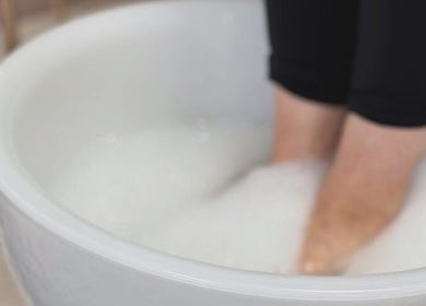 Relaxing foot soak at Nail’d it! in Yeovil, England, GB. Perfect for soothing tired feet.