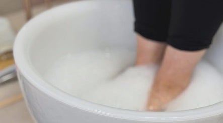 Relaxing foot soak at Nail’d it! in Yeovil, England, GB. Perfect for soothing tired feet.