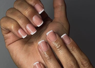 French manicure on hands at Nails by Mia, La Grande, Oregon, US. Lovely and classic nail style.