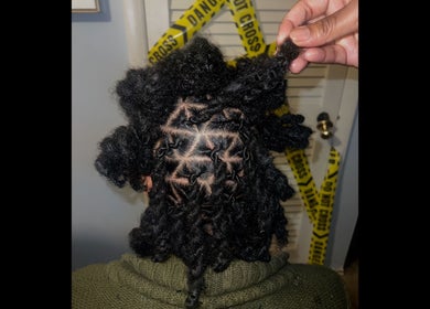 Detailed twist locks hairstyle by _styledbymarie444 at Hammond, Indiana, US, showcasing creative braid art.