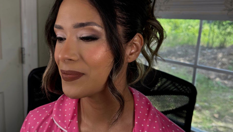 Woman with elegant makeup at Beauty by Susana, Mount Pleasant, Texas, US, showcasing radiant facial glow.