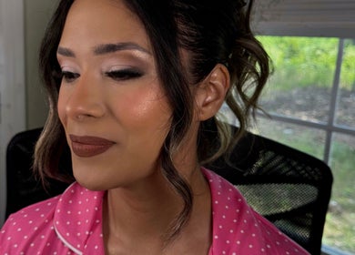 Woman with elegant makeup at Beauty by Susana, Mount Pleasant, Texas, US, showcasing radiant facial glow.