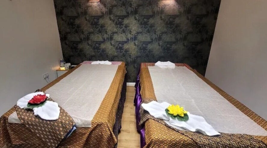 Twin massage tables at Bonsai Thai Massage Therapy Cardiff, Cardiff, Wales, GB, enhance relaxation and tranquility.