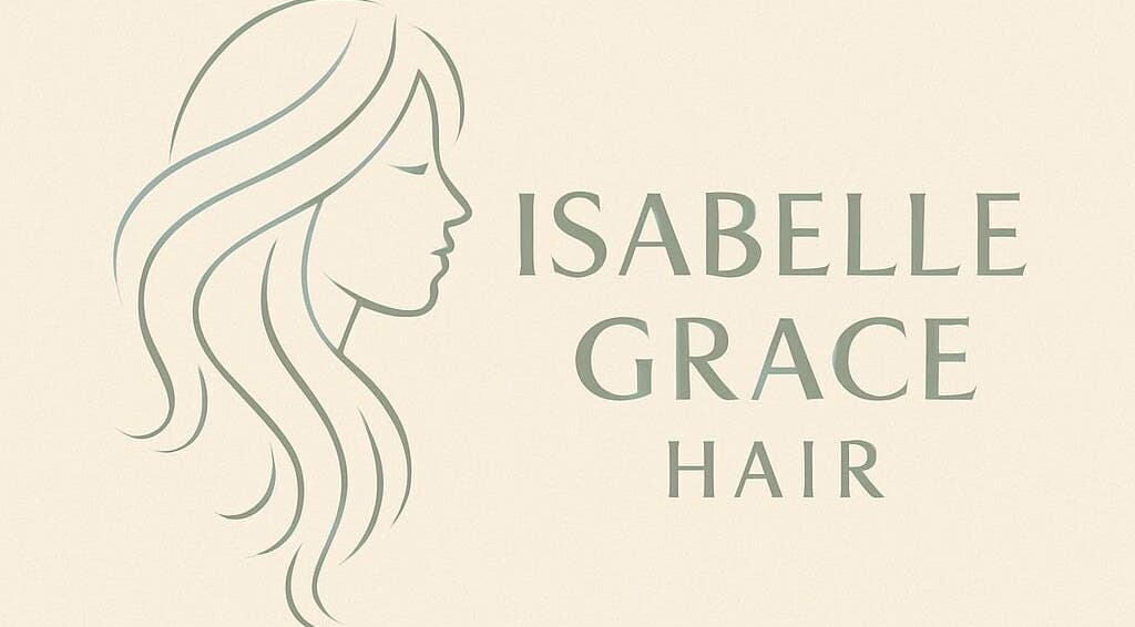 Logo of Isabelle Grace Hair at Studio J, Burnley, England, GB. Simple outline of a woman's profile with flowing hair.