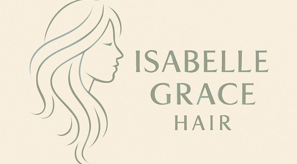 Logo of Isabelle Grace Hair at Studio J, Burnley, England, GB. Simple outline of a woman's profile with flowing hair.