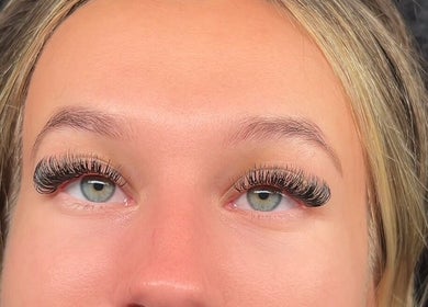 Close-up of eyelash extensions at Beauty By Yas, Attleborough, England, GB.