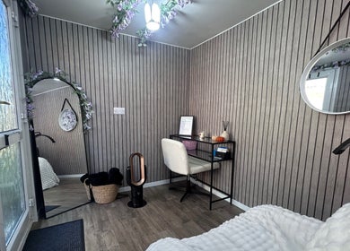 Elegant beauty room at Beauty By Yas in Attleborough, England, GB with chic decor and modern furnishings.