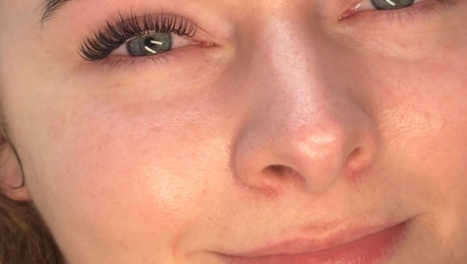 Close-up of enhanced eyelashes at Lucy_Lashesx, Dublin, County Dublin, IE, showcasing lash extension work.