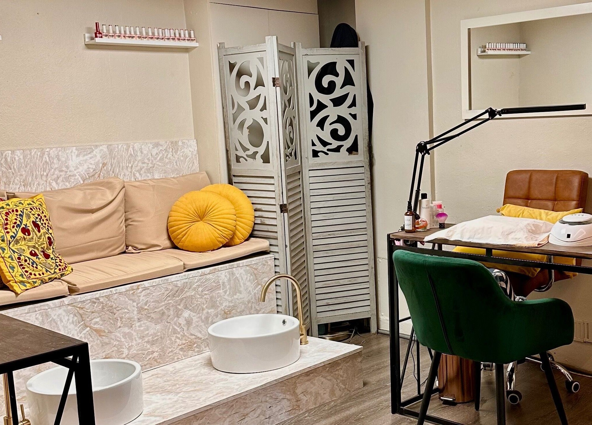 Relaxing pedicure and nail corner at Luka Day Spa Salon, London, England, GB.