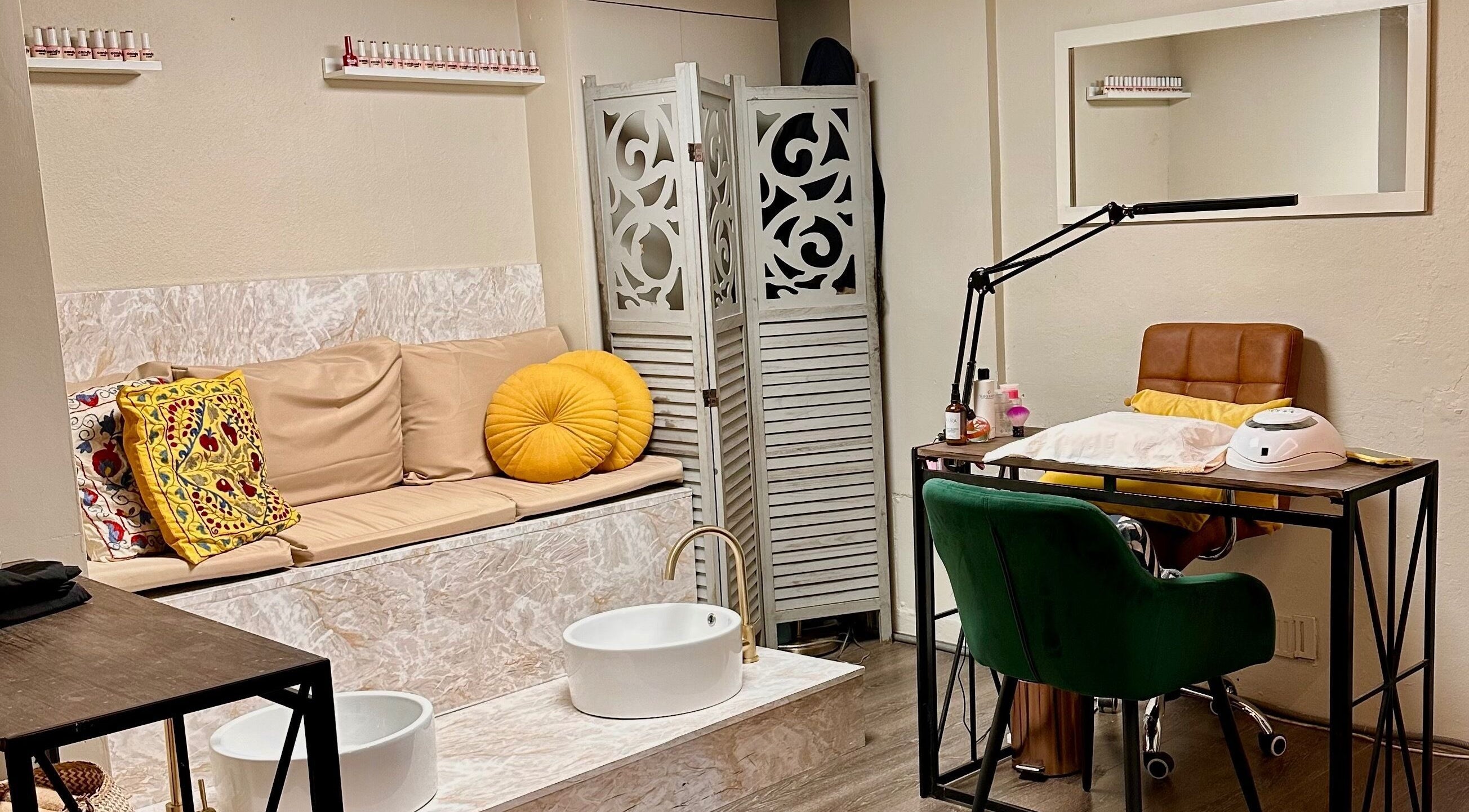Relaxing pedicure and nail corner at Luka Day Spa Salon, London, England, GB.