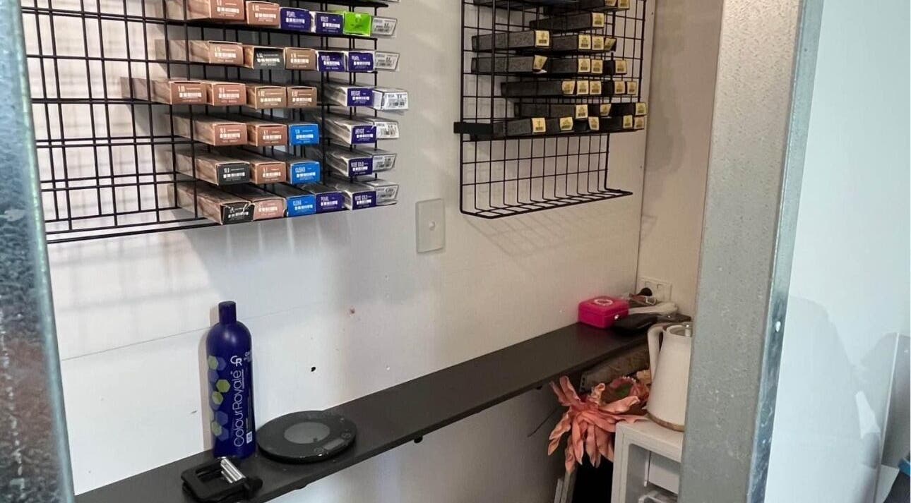 Color selection at Shac Studio, Forbes, New South Wales, AU showcasing professional hair care products.