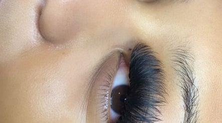 Close-up of eyelash extensions at Seven14, Vallejo, California, US showcasing lush, natural beauty.
