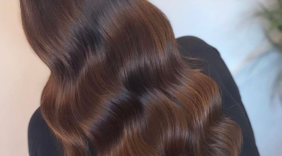 Glossy brown wavy hair at Aurore&Ember in Ryton, England, GB.