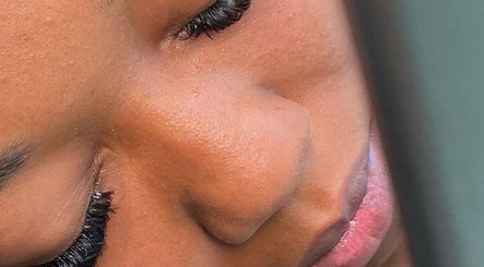 Close-up of professional lash extensions at Lashed Out Bad Aesthetics, New Barnet, England, GB.