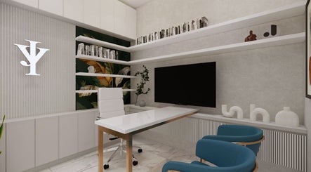 Modern office interior at Bangs Prime Skin Aesthetics, Makati City, Metro Manila, PH, featuring sleek design.