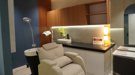Luxurious therapy room at Bangs Prime Skin Aesthetics, Makati City, Metro Manila, PH, featuring modern decor.