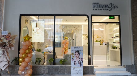 Front view of Bangs Prime Skin Aesthetics in Makati City, Metro Manila, PH, showcasing a grand opening decor.