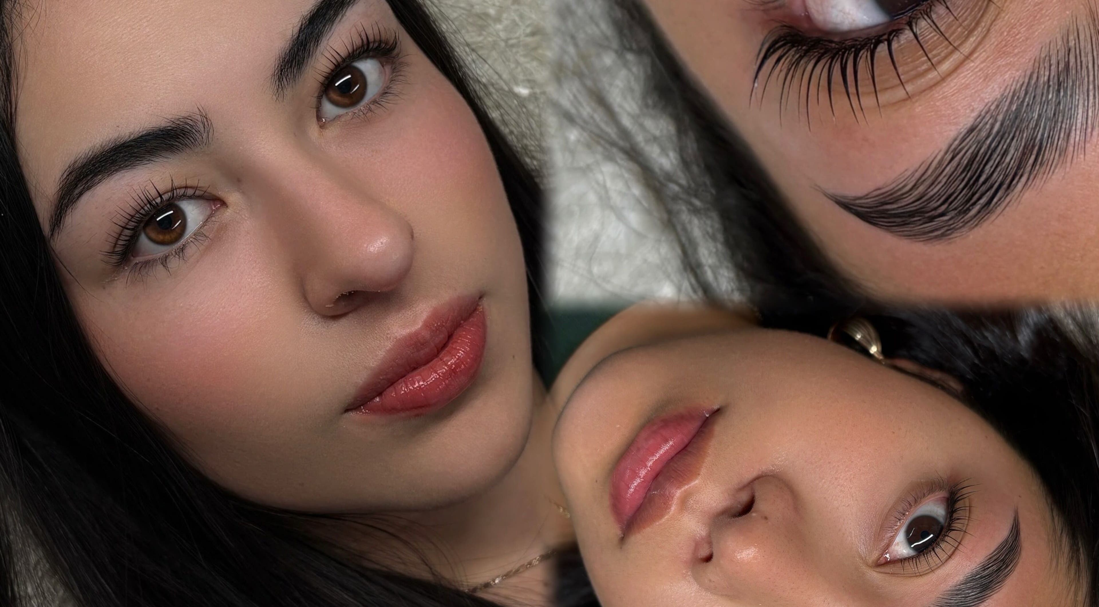 Primer plano de cejas y pestañas estilizadas en MOONLASH, Metepec, Estado De México, MX.