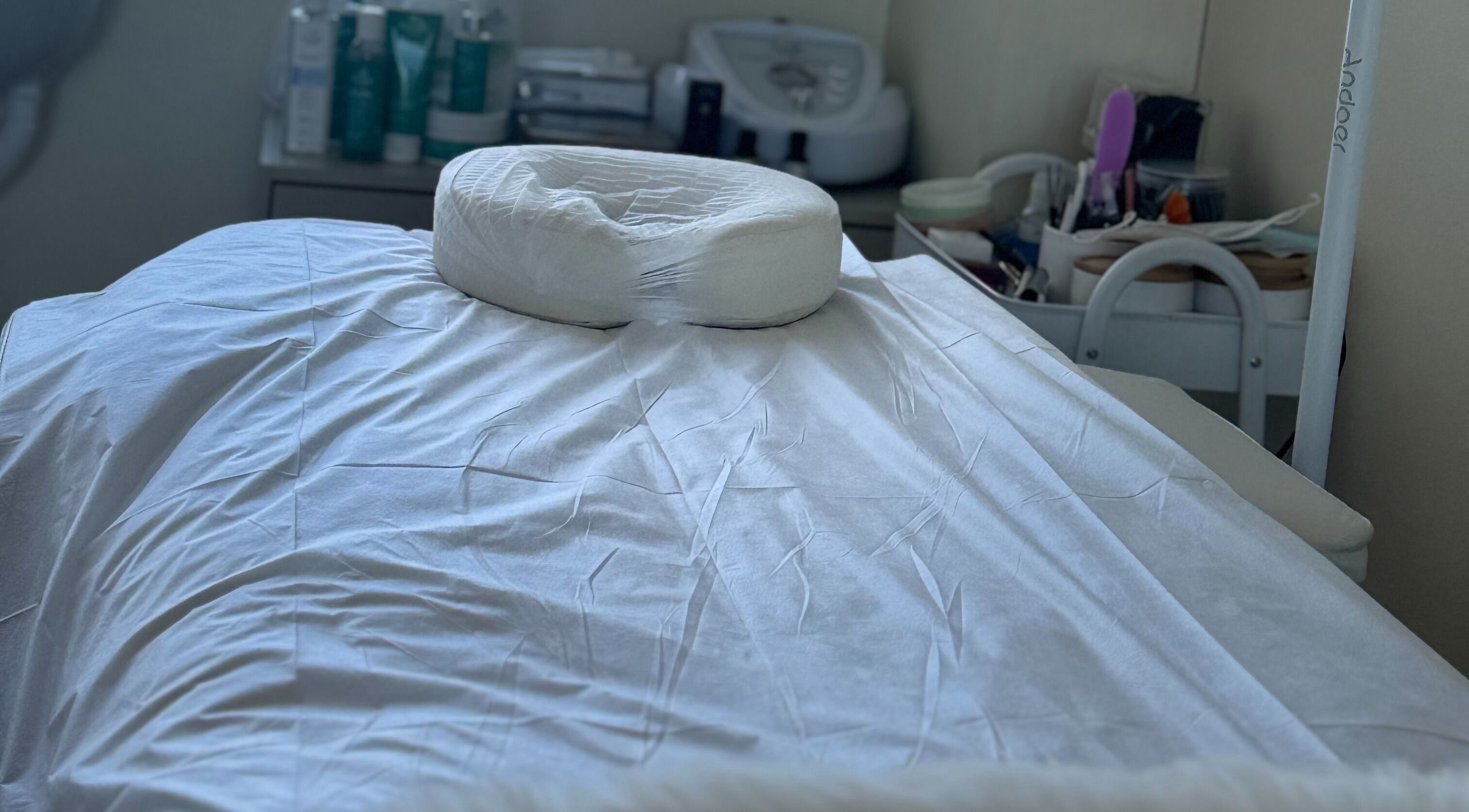 A serene treatment room setup at JBeauty - Joyce Beatriz Aesthetic & Health in Rockdale, New South Wales, AU.