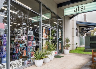 Exterior view of ATSI Hair Supplies, Brookvale, New South Wales, AU with vibrant products displayed.