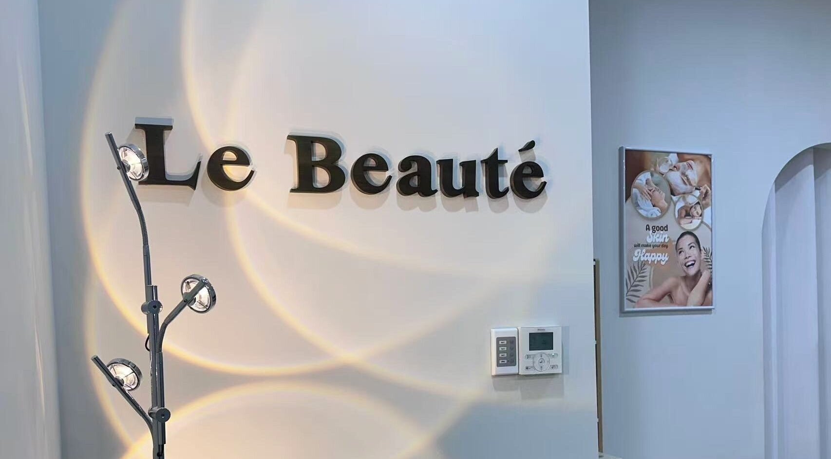 Interior of Le Beauté in Burwood, New South Wales, AU with stylish decor and ambient lighting.