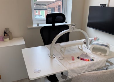 Leah Does Nails in Bredbury, England, GB offers a sleek and modern nail station for personalized beauty treatments.