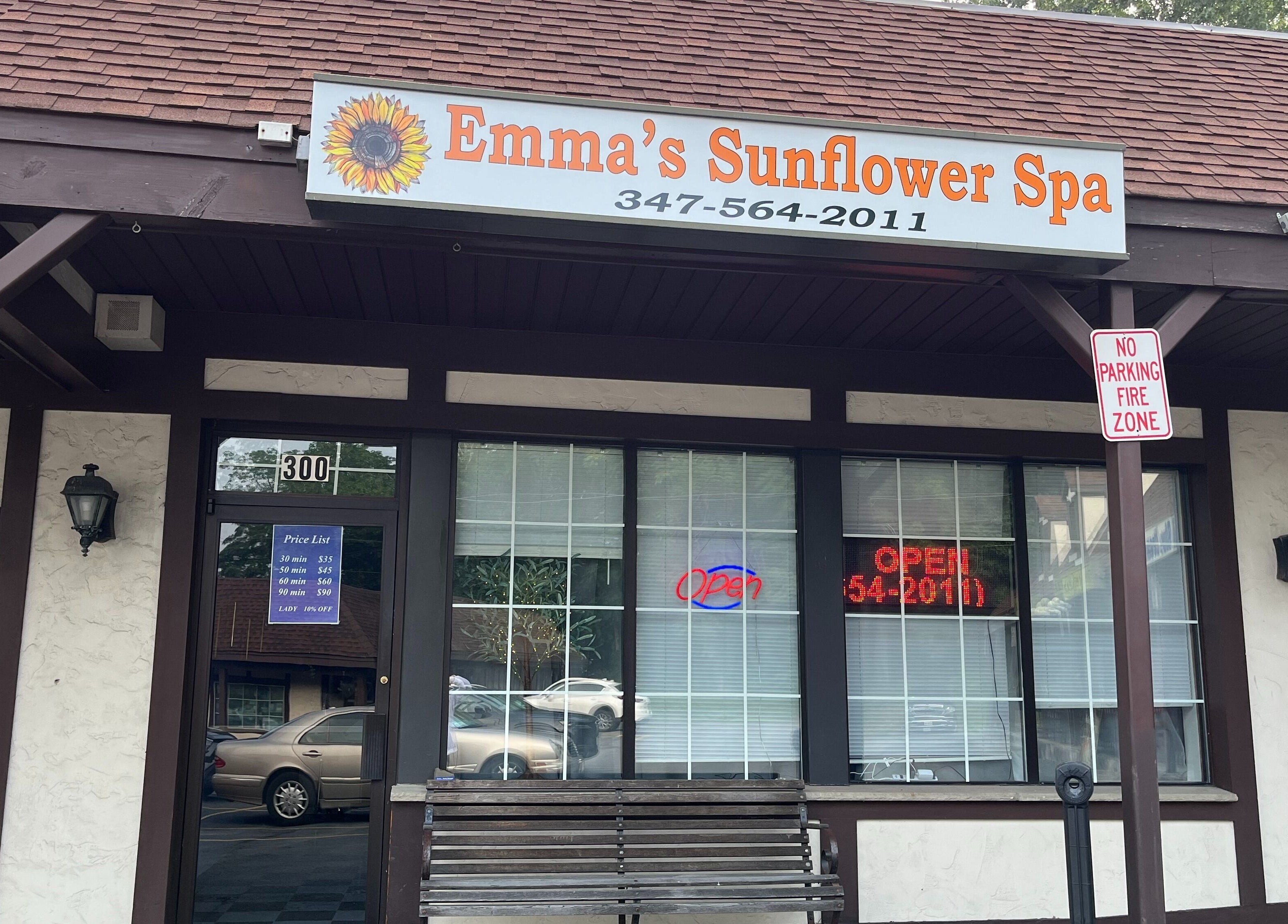 Front of Emma's Sunflower Spa in New Windsor, New York, US with welcoming signage and inviting facade.