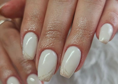 Elegant white nail art at BTS Beauty, Centurion, Gauteng, ZA showcasing flawless design.