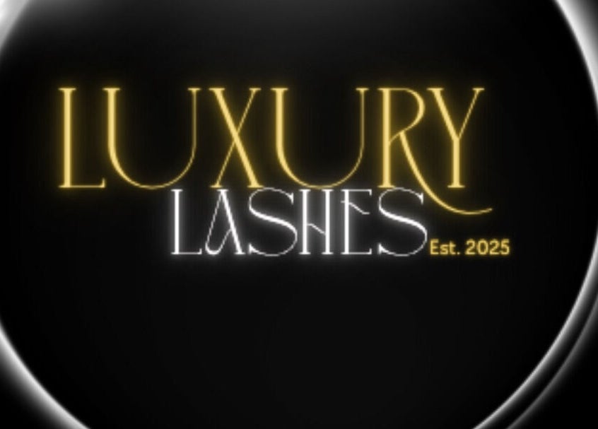 Luxury Lashes logo in gold and white, Ballinasloe, County Galway, IE. Established 2025.