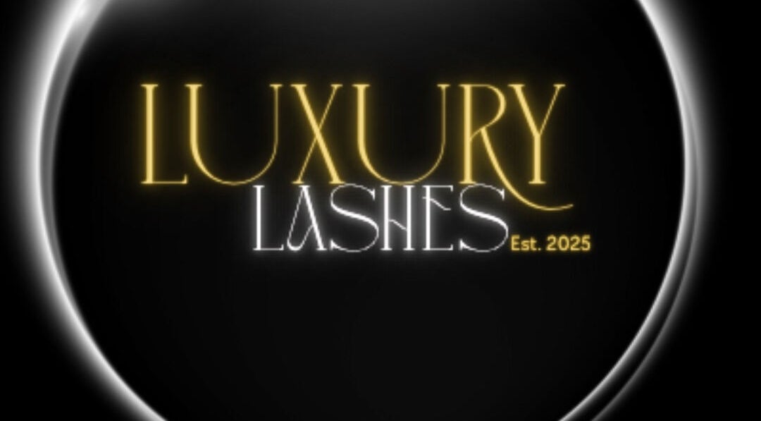 Luxury Lashes logo in gold and white, Ballinasloe, County Galway, IE. Established 2025.