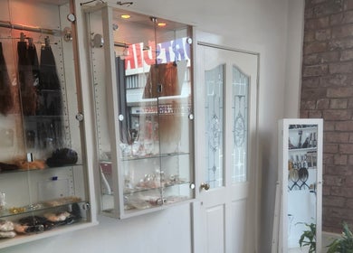 Elegant haircut extensions displayed at Hartley Mee Ltd, Southport, England, GB.