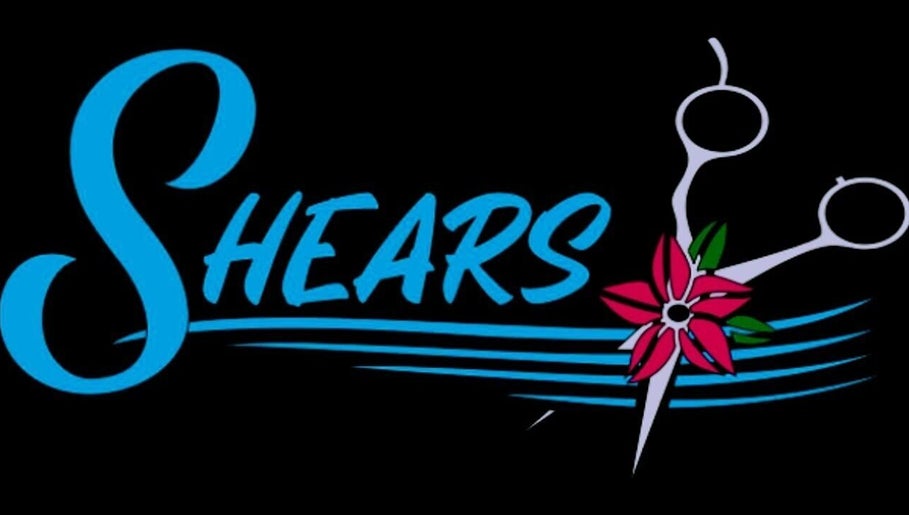 Shears logo featuring scissors and flower, Duncanville, Texas, US.